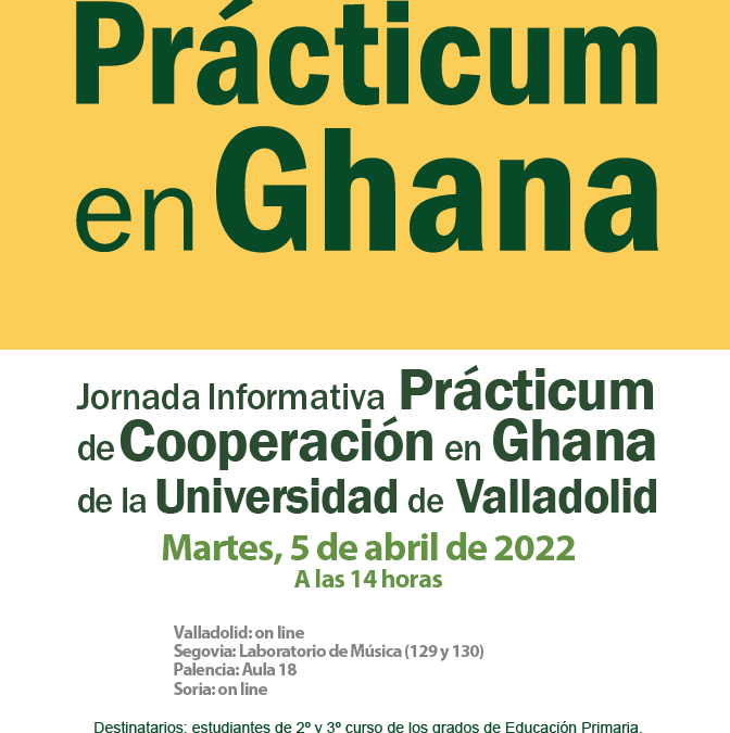 Jornada Informativa del Prácticum de Ghana 2022/23 en la Universidad de Valladolid